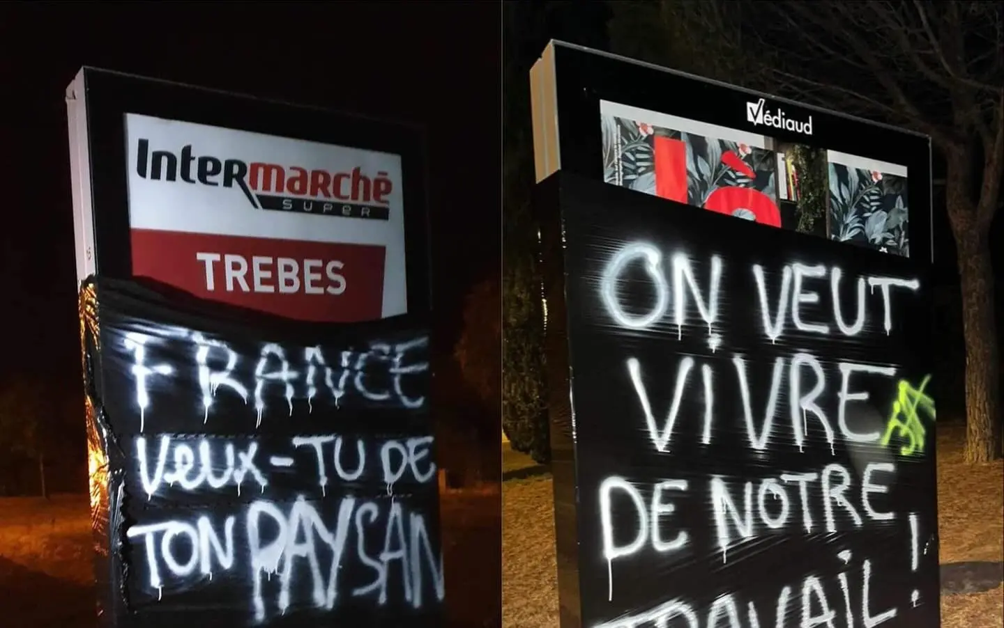 Nouvelles actions coup de poing des agriculteurs de l’Aude · Manifestation contre la plateforme logistique de Savaza · Un âne secouru en Ariège