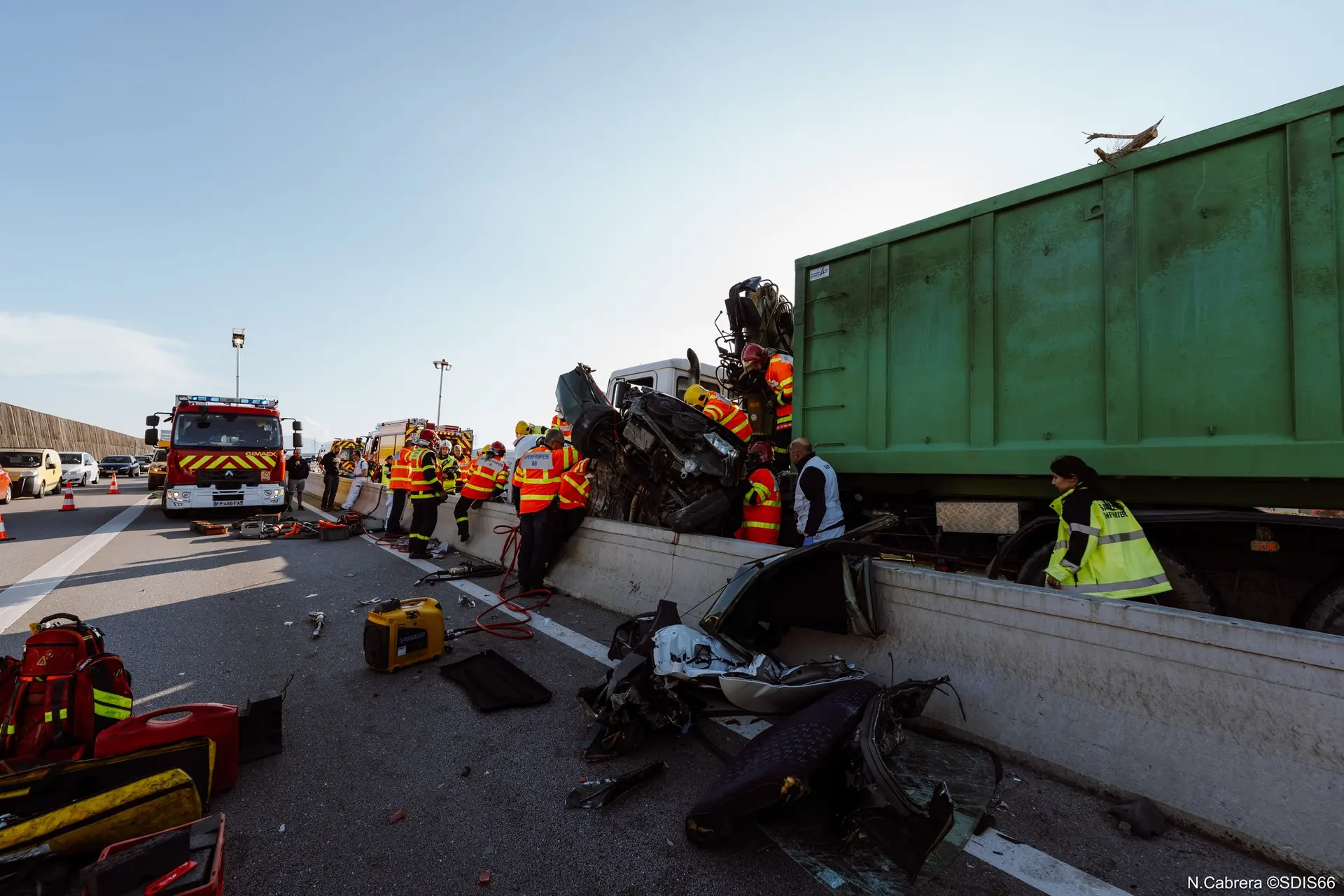 Perpignan. Carambolage sur la RD900 : deux désincarcérations et 5 blessés en urgence relative